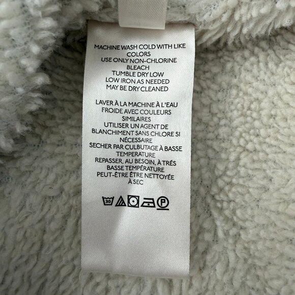 FREE PEOPLE We the Free Twisted Heart Cozy Blue Denim Fleece Jacket Medium - Picture 15 of 15